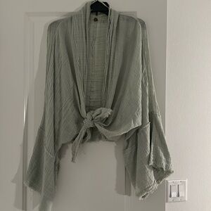 Free People Mint Wrap Blouse
